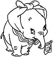 coloriage dumbo avec un noeud d oreilles